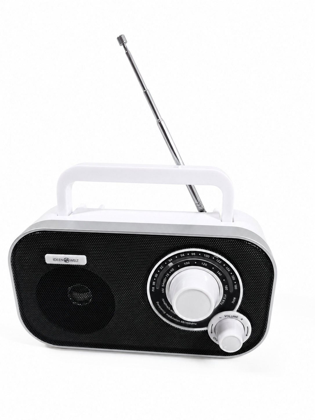 IDEENWELT Tischradio UKW/MW – Tragbares Radio mit Teleskopantenne