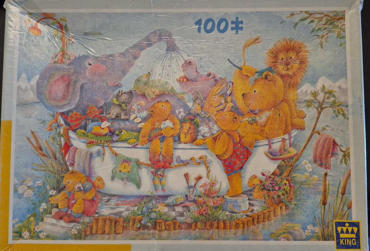 KING Puzzle – Tiere beim Baden – 100 Teile – vollständig