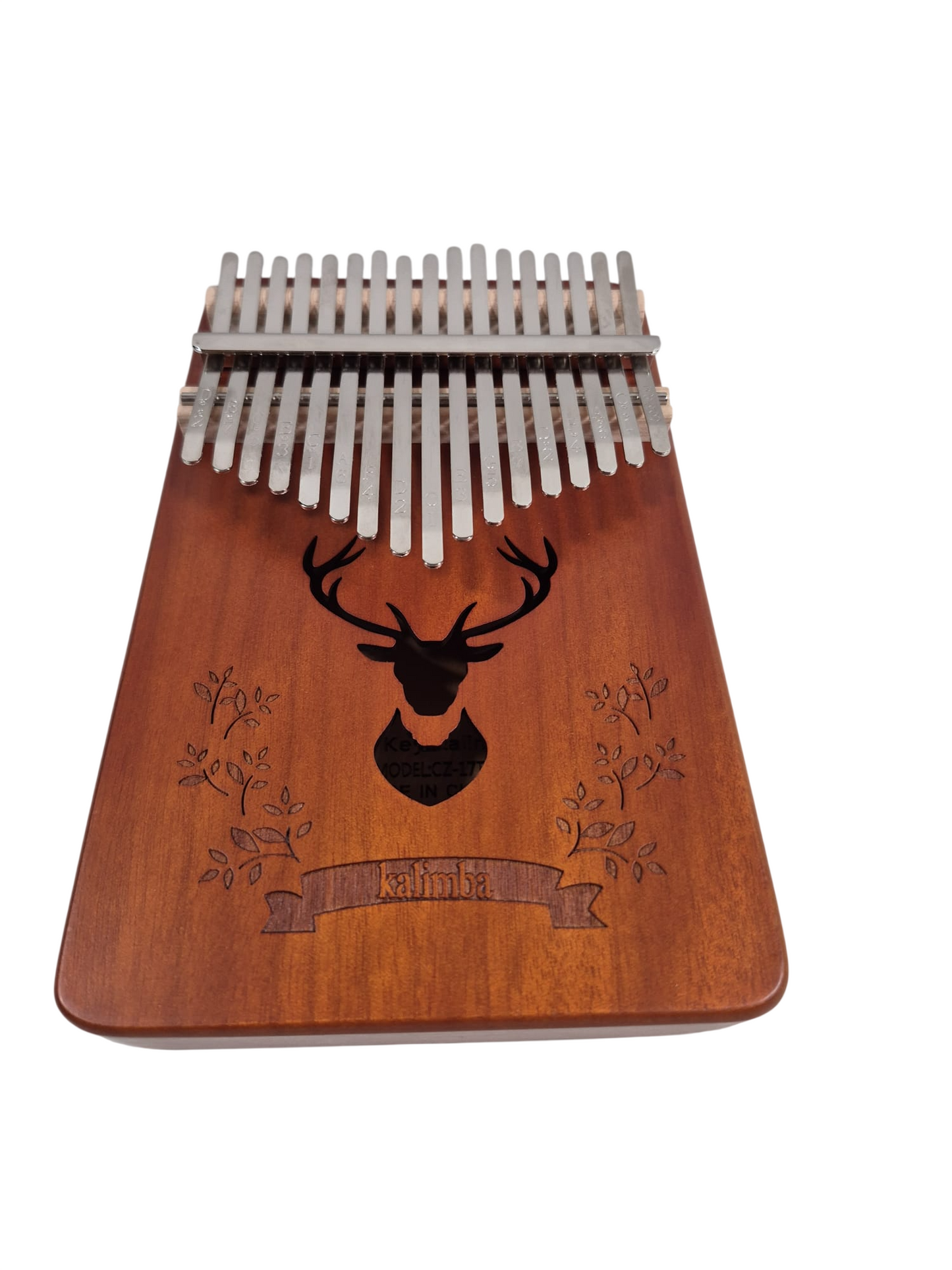 Kalimba 17 Töne Daumenklavier aus Holz mit Hirschmotiv