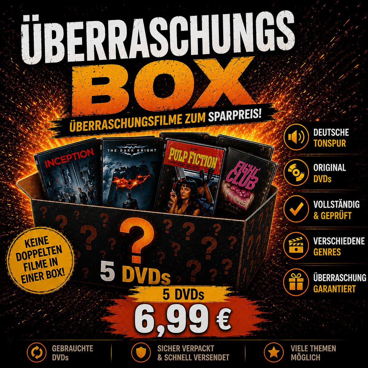 MysteryRex DVD Mystery Box – 5 Überraschungsfilme für 6,99 €