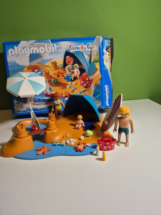 PLAYMOBIL Family Fun 9425 – Familie am Strand – unvollständig