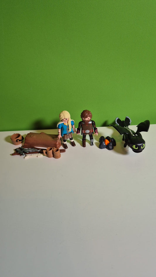 PLAYMOBIL Dragons 70040 – Hicks und Astrid mit Babydrachen – unvollständig – ohne Originalkarton