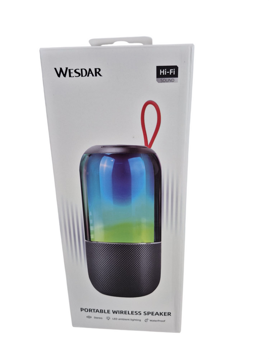 WESDAR Portable Wireless Speaker mit LED-Beleuchtung
