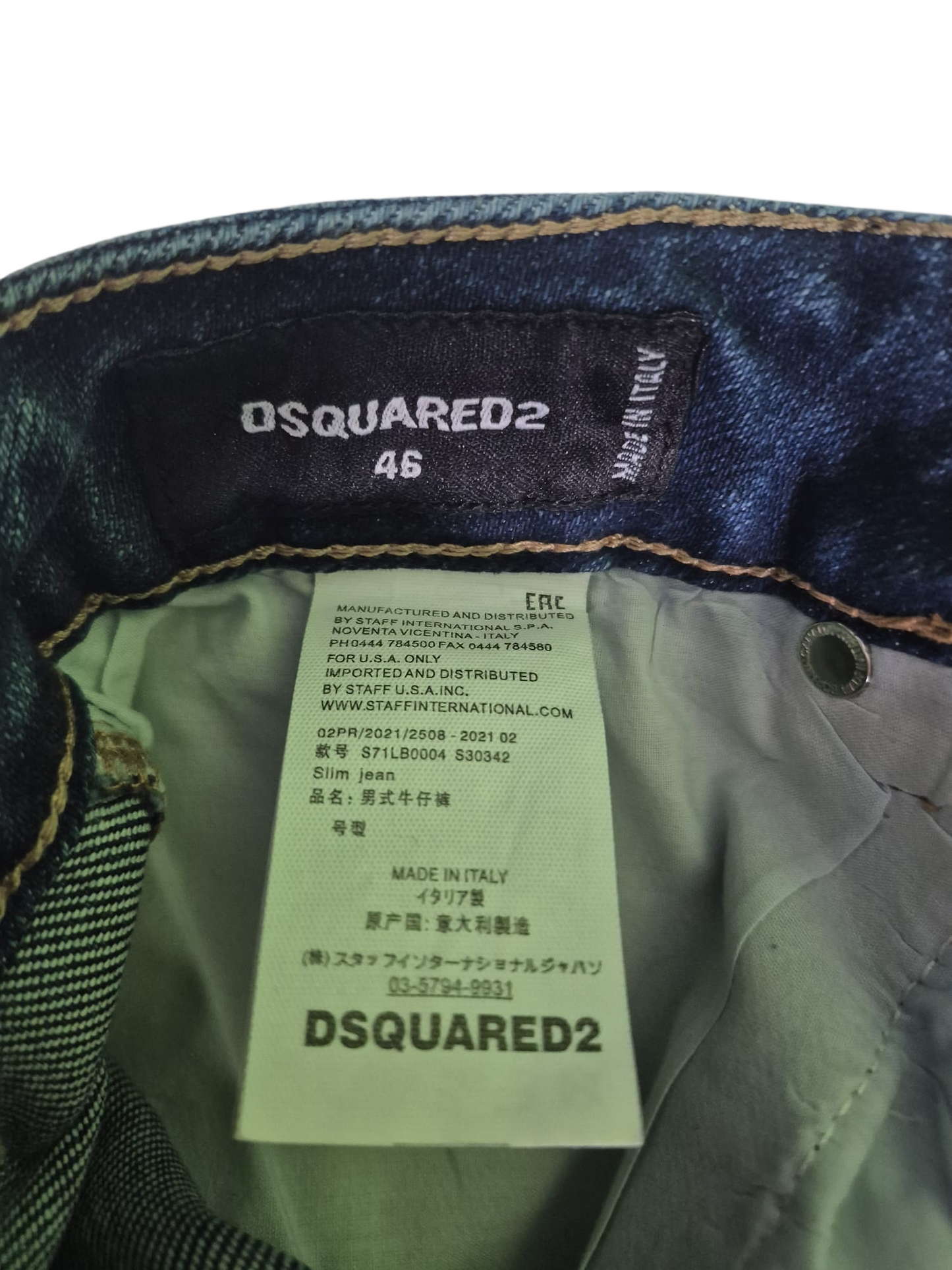 DSQUARED2 Slim Jeans Herren – Größe 46 – Destroyed Used Look – Made in Italy