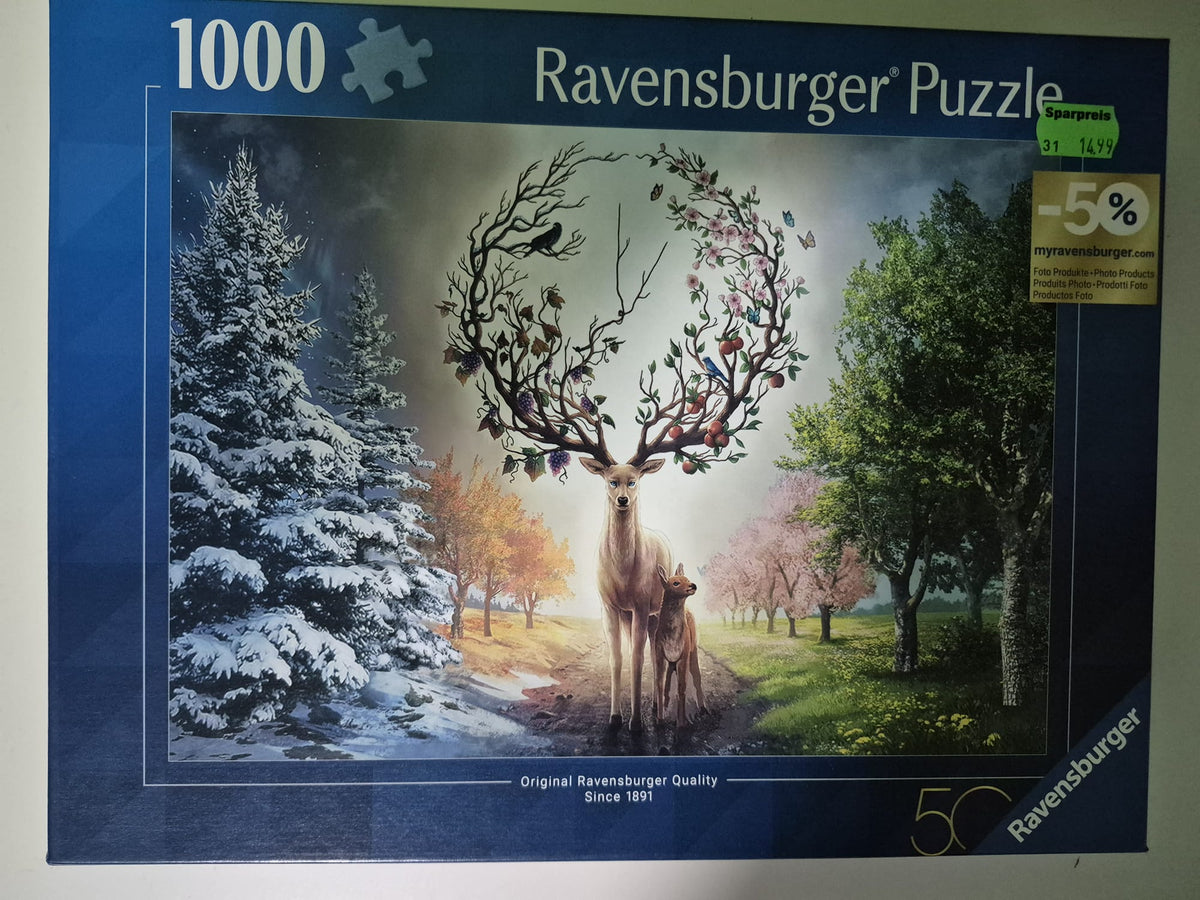 Ravensburger Puzzle – Hirsch der vier Jahreszeiten – 1000 Teile – vollständig